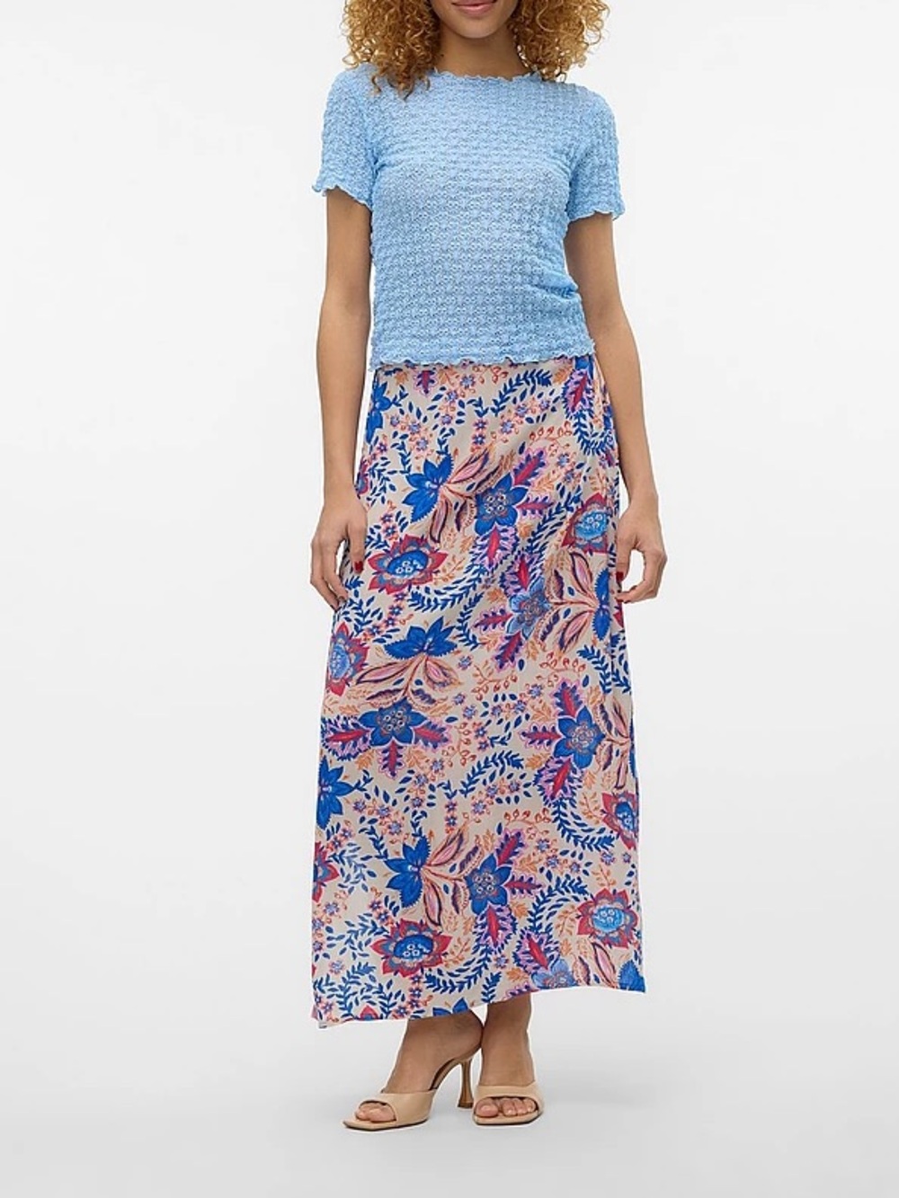 Vero Moda VmMenny High Waist Ankle Slit Midi Skirt NWT Floral M